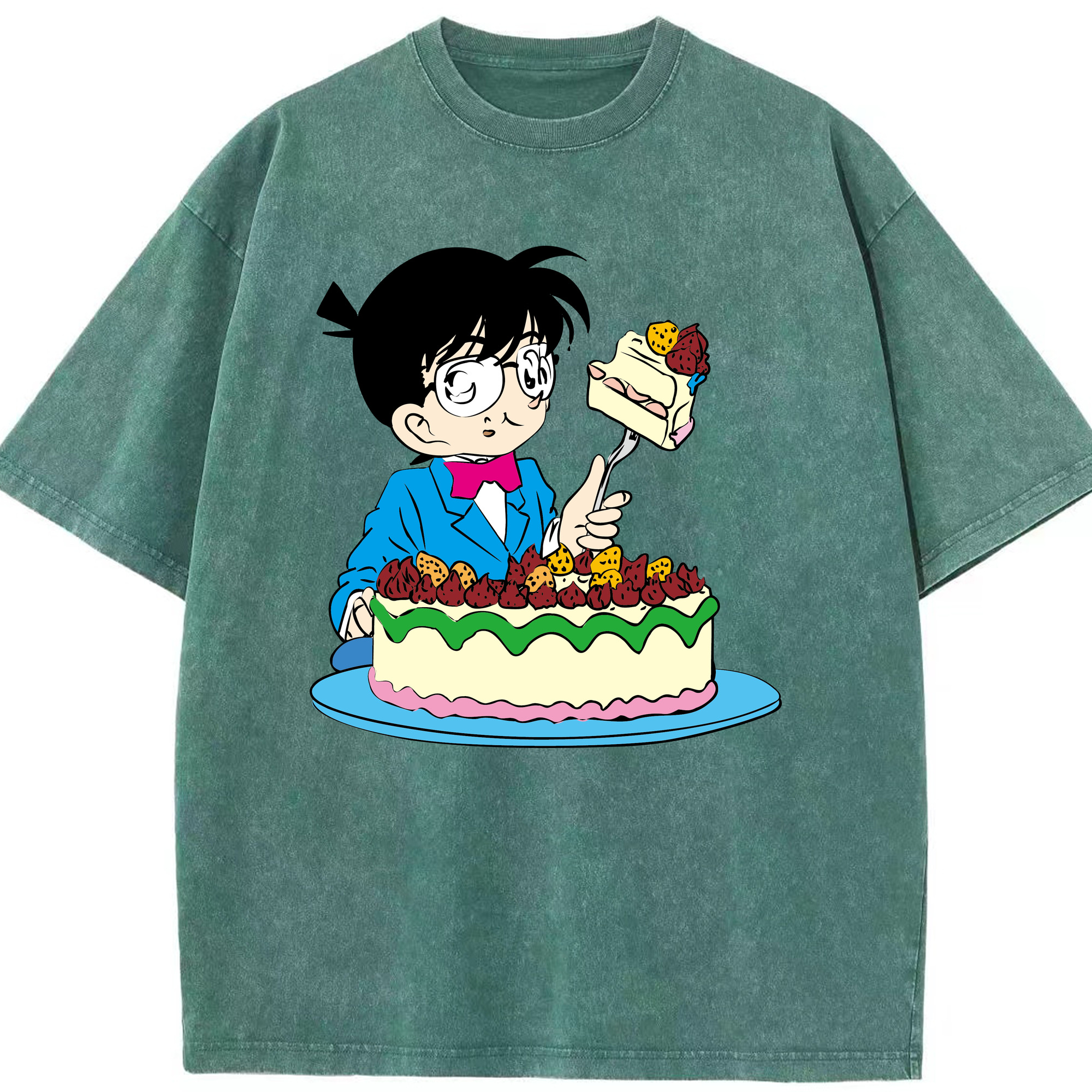 （画像用） 名探偵コナン 江戸川 コナン Detective Conan Conan Edogawa 綿100% ヴィンテージ風 半袖Tシャツ（フロントプリント）